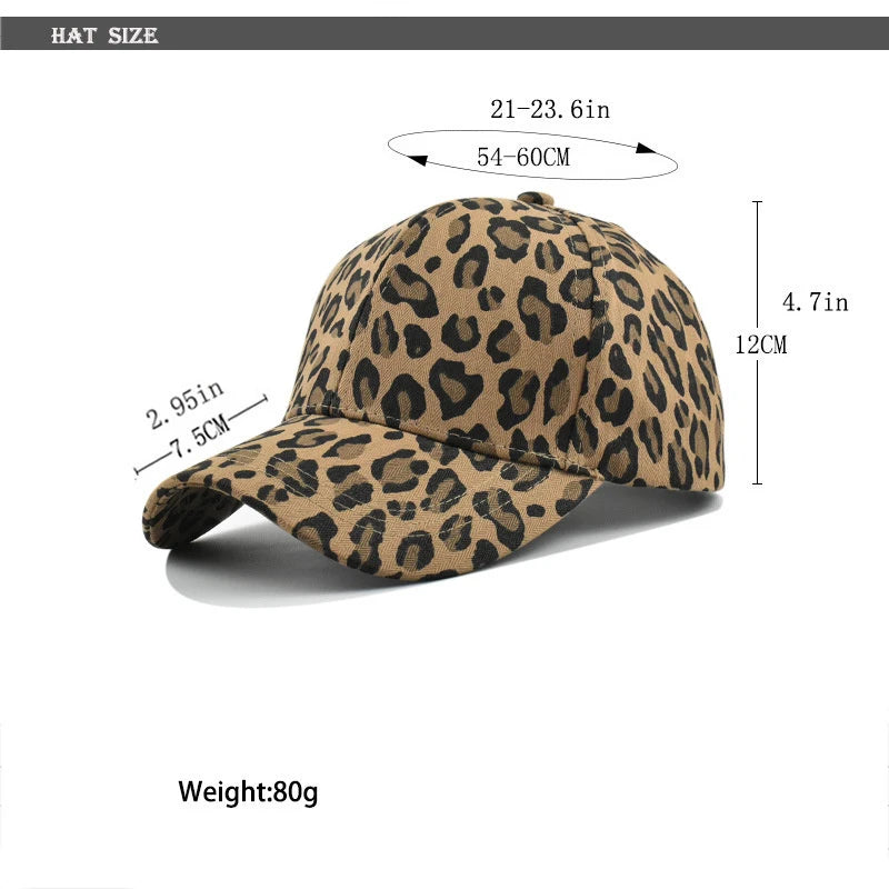 Summer Men Women Baseball Cap Leopard Print Snapback Hat Cotton Adjustable Hip Hop Hat Outdoor Sports Trucker Caps Sun Hats