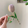 New Tulip Hair Claw Flower grace Shark Clip Headdress Vintage Ponytail Claw Clip Trendy sweet HAIR CLIP FOR GIRL Hair Jewelry