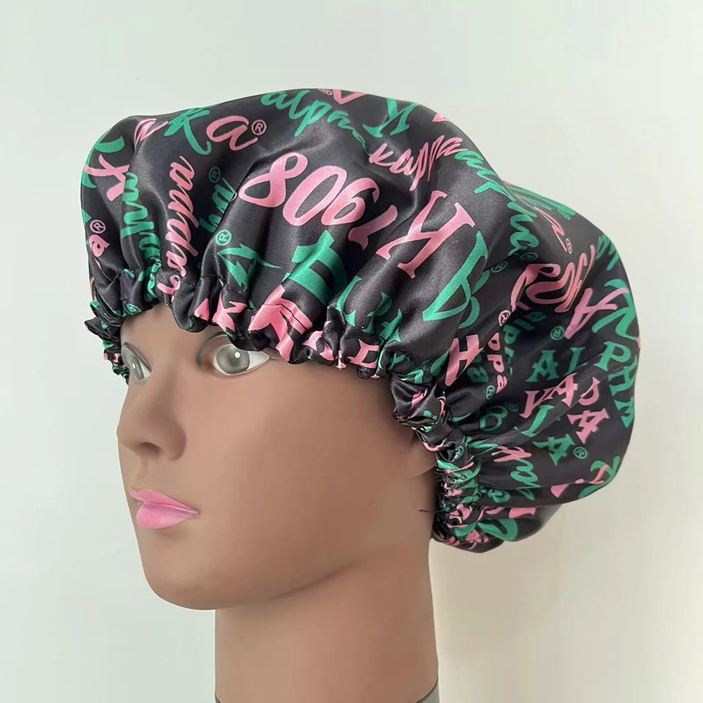 Bonnet de nuit/bonnet de douche noir, cadeaux de fête universitaire pour femmes, association de sœurs de sororité