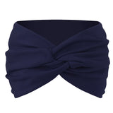 Women Solid Color Super Wide Headband Twisted Criss Cross Elastic Hairband Yoga Running Sports Non Slip Sweat Hair Accessories