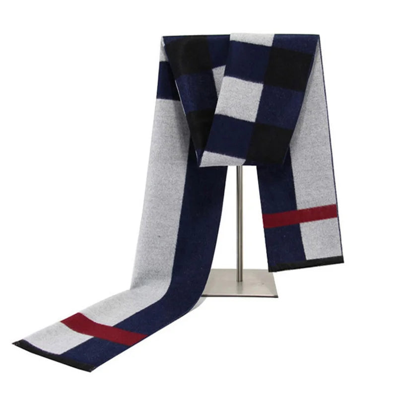 Écharpe à carreaux pour hommes, nouvelle mode automne-hiver 2022, pashmina, épaisse et chaude, en cachemire, longue écharpe classique pour hommes