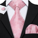 Ensemble élégant de cravates et boutons de manchette en soie à fleurs multiples pour homme, cravate jacquard à fleurs pour mariage, entreprise, fête, événement, Barry.Wang