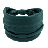 Headwrap Solid Color Knot Wide Headbands for Women Soft Cotton Sports Elastic Hair Bands Accessories Yoga Bandana Bandage