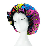 Bonnet de nuit double épaisseur en satin soyeux pour femme, grand bonnet réversible doublé de satin, couvre-chef pour la nuit, accessoires pour cheveux