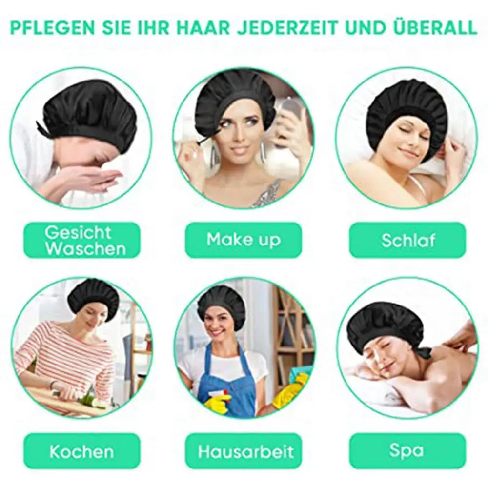 Bonnet de nuit en satin pour femme et homme, bonnet de nuit unisexe, bonnet de douche
