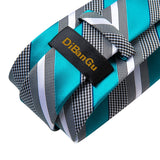 DiBanGu Designer Mens Necktie Striped Floral Paisley Silk Tie Pocket Square Cufflinks Neck Tie Ring Set Suit Wedding Business
