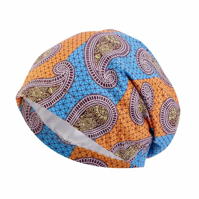 Bonnet de nuit unisexe doublé en satin pour femme et homme, bonnet de nuit ample pour soins capillaires, bonnet anti-chute, bonnet de nuit, couvre-chef