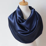 Foulard bandana en soie pour femme, 90 x 90 cm, carré, tendance