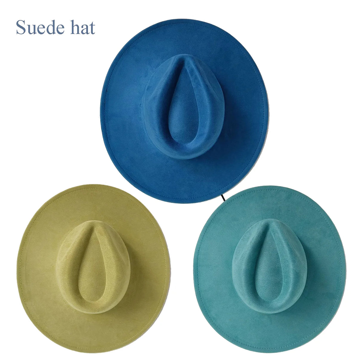 Suede Top Hat 9.5cm Wide Brim Fedora Hat Men Women Autumn Winter Felt Jazz Hats Classic Church Fedoras Chapeau Sombrero Mujer