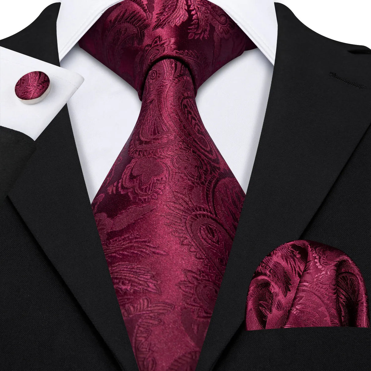 Ensemble élégant de cravates et boutons de manchette en soie à fleurs multiples pour homme, cravate jacquard à fleurs pour mariage, entreprise, fête, événement, Barry.Wang