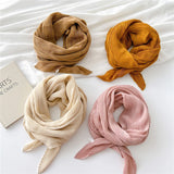Foulard plissé froissé pour femme, hijab, châle froissé, foulard en satin, carré, fin, pour cheveux, 90 cm