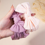 3Pcs Girls Cable Knit Turban Baby Bows Headbands For Children Elastic Kids Hair Bands Newborn Toddle Headwrap Hair Accessories