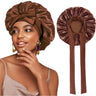 New Women Satin Bonnet Silky Sleep Cap Curly Hair Wrap For Sleeping Cap Adjustable Bonnets With Tie Band Nightcap Hair Care Cap