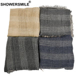 SHOWERSMILE Schal Herren Herbst Winter Britischer Stil Herrenschals Patchwork Khaki Schwarz Grau Navy Männlicher Schal 180cm * 110cm