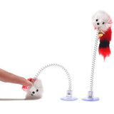 Cartoon Pet Cat Toy Stick Feather Rod Mouse Toy with Mini Bell Cat Catcher Teaser Interactive Cat Toy Kitten игрушки для кошек
