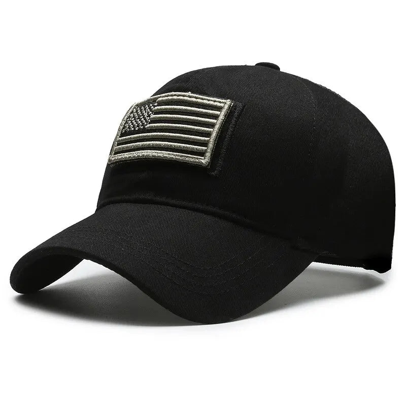 Casquette de baseball brodée avec motif camouflage du drapeau américain pour homme