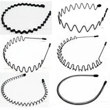 Black Metal Wavy Headband Men Women's Hair Band Head Hoops Bands Headwear Sport Headbands Hairband Bangs Holder Hair Accessories
