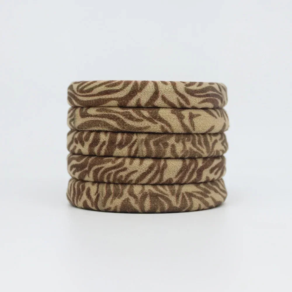 High Elasticity Universal Leopard Print Elastic Hair Scrunchie Ties for Women Girls Ponytail Holder Hair Rings Rope Accessories