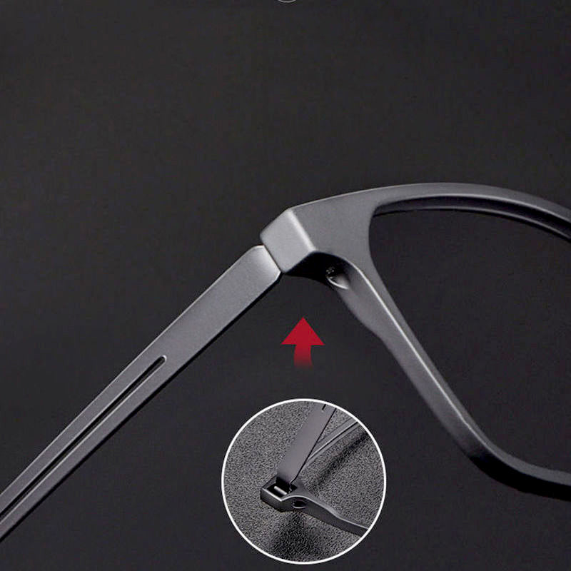 Blue Light Blocking Reading Glasses Men Women Ultralight TR90 Titanium Alloy Optical Frame Eyeglasses Square Eyewear