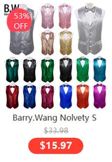 Barry.Wang Nouveauté Soie Hommes Cravate Mouchoir Boutons de Manchette Ensemble Jacquard Animal Dinosaure Chauve-Souris Gravat Cravate Pour Homme Mariage Affaires