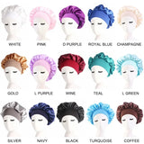 High Elastic Satin Solid Sleeping Hat 1Pcs Hair Care Bonnet Nightcap Multi-color Reusable Women Home Sleeping Cap Accessories