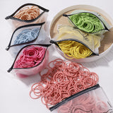 Lot de 50 bandeaux élastiques en caoutchouc pour cheveux, style macaron, très élastiques, durables, pour queue de cheval haute, pour femmes et enfants