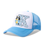 Casquette de baseball Blueyi Bingo pour enfants, motif dessin animé AZ, imprimé lettres, chapeau de soleil, casquettes d'été décontractées, casquettes Kawaii à visière réglable, cadeau pour enfants