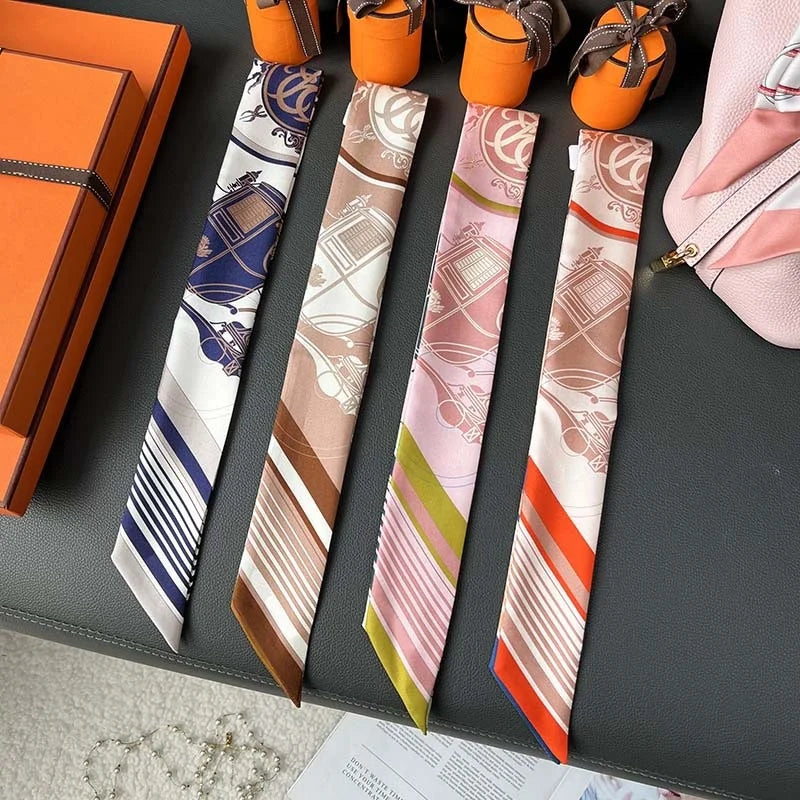 Luxury Brand 100% Silk 18m Silkworm H Silk Small Silk Scarf Headband Package Treatment Decorative Long Silk Headband
