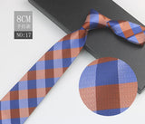Cravate à fleurs en grille, tissée en gros, 8 cm, accessoires de mariage, bleu, homme, pois, cachemire, convient aux groupes, fêtes, bureau