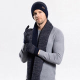 Écharpe longue tricotée pour femme, bonnet d'hiver ultra-épais doublé en polaire, bonnet chaud d'hiver, gants, écharpe, ensemble super doux pour homme