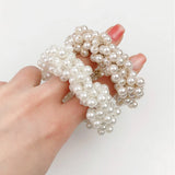 Pearls Beads Hair Ties Elastic Hair Bands For women Hair Rope Scrunchies Ponytail Holders Rubber Hair Accessories