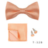 Men Ties Set Solid Color Bowtie Cravat Cufflinks Handkerchief Fashion Butterfly Party Wedding Bow Ties For Men Shirt Accessories