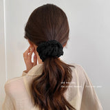 Newest Korean Woman Large Cream Puff Elastics Hair Band Solid Color Scrunchies Hair Ties Ladies Ponytail Hold Hair Accessories
