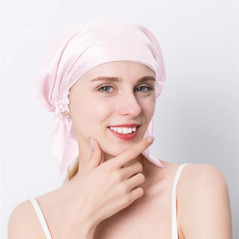 Bonnet de nuit en soie de mûrier 100 % naturelle, bonnet de douche en soie, bonnet de nuit, tâches ménagères, cuisine, soins capillaires, bonnet protecteur, accessoires pour cheveux