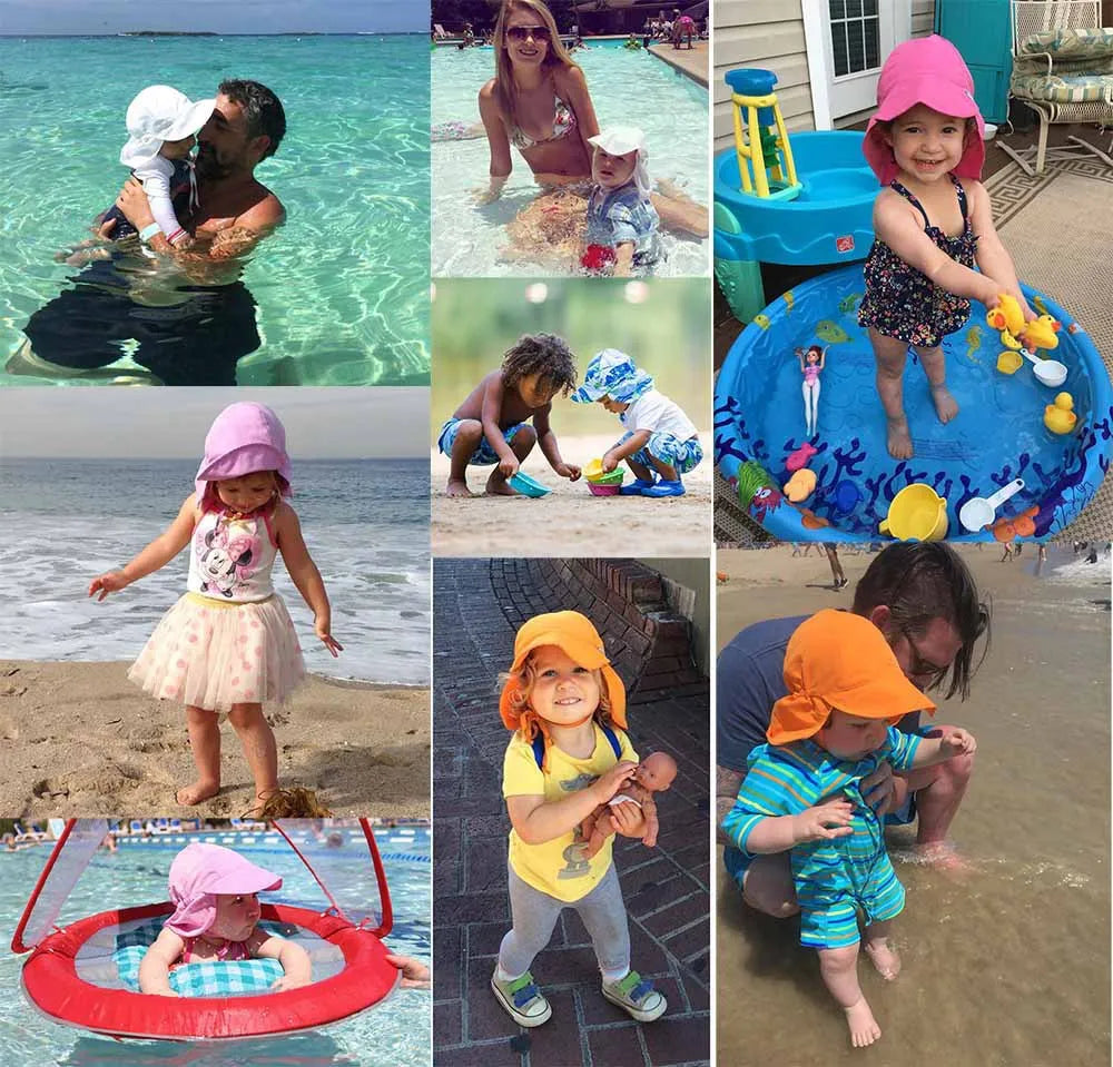 Children's Bucket Hats Adjustable Summer Baby Quick-drying Cap Wide Brim Beach Travel  UV Protection Outdoor Essential Sun Caps