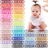 Lot de 100 élastiques à cheveux pour bébé, 36 élastiques multicolores de 2 cm de diamètre, sans plis, en caoutchouc, pour queue de cheval, petits et fins
