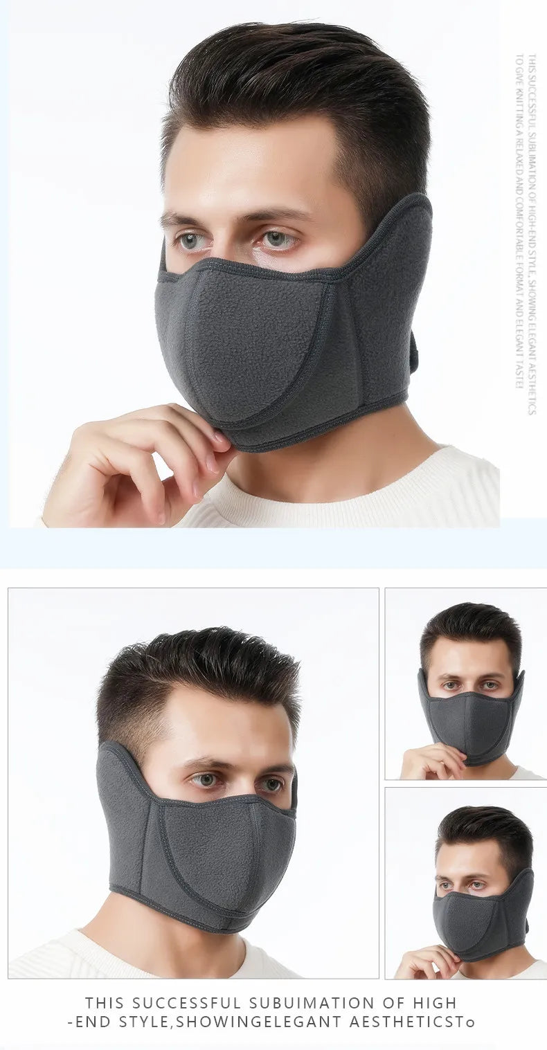 Winter Cold Warm Masks Ear Masks Full Package Thickened Shaking Grain Velvet Dust Mask For Men And Women