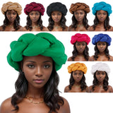 Big Size Width Braid Head Band African Raw Silk Turban Cap for Women Nigeria Wedding Party Headpiece Female Headband