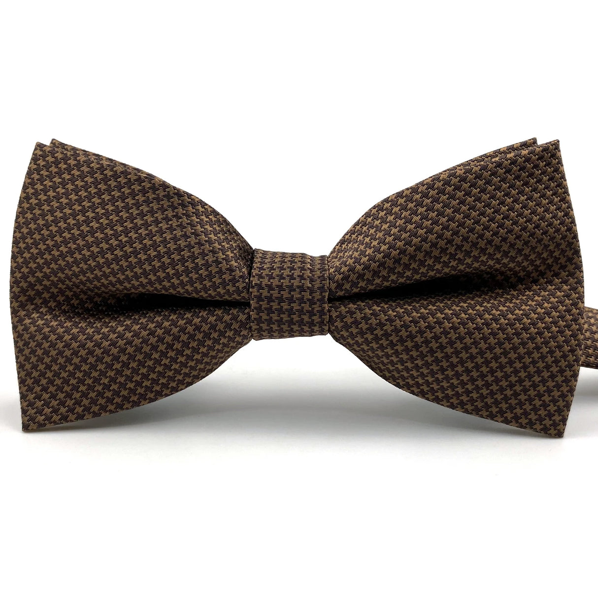 U27 Brown Houndstooth Necktie Set Handmade Wedding Fashion Extra Long Size Classic Ties for Mens Hanky