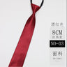 Cravate classique noire 8 cm, imitation soie, unie, pour homme, fermeture éclair, bleu et rouge, étroite, 5 cm, cadeau