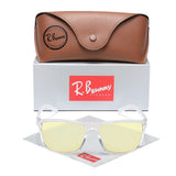 RBsunny Blue Light Blocking Glasses Men Computer Gaming Glasses Anti Eyestrain UV400 Clear Lens Eye Protection Rectangle Frame