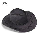Western Cowboy Hat for Men Women Kids Fedora Outdoor Wide Brim Faux Leather Summer Wide Brim Beach Travel Cap Black White Pink