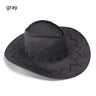 Western Cowboy Hat for Men Women Kids Fedora Outdoor Wide Brim Faux Leather Summer Wide Brim Beach Travel Cap Black White Pink