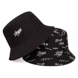 Hats, Female Letters, Fisherman's Hats, Trendy Casual And Versatile, Double-Sided Basin Hats, Men's Sunhats In All Seasons
