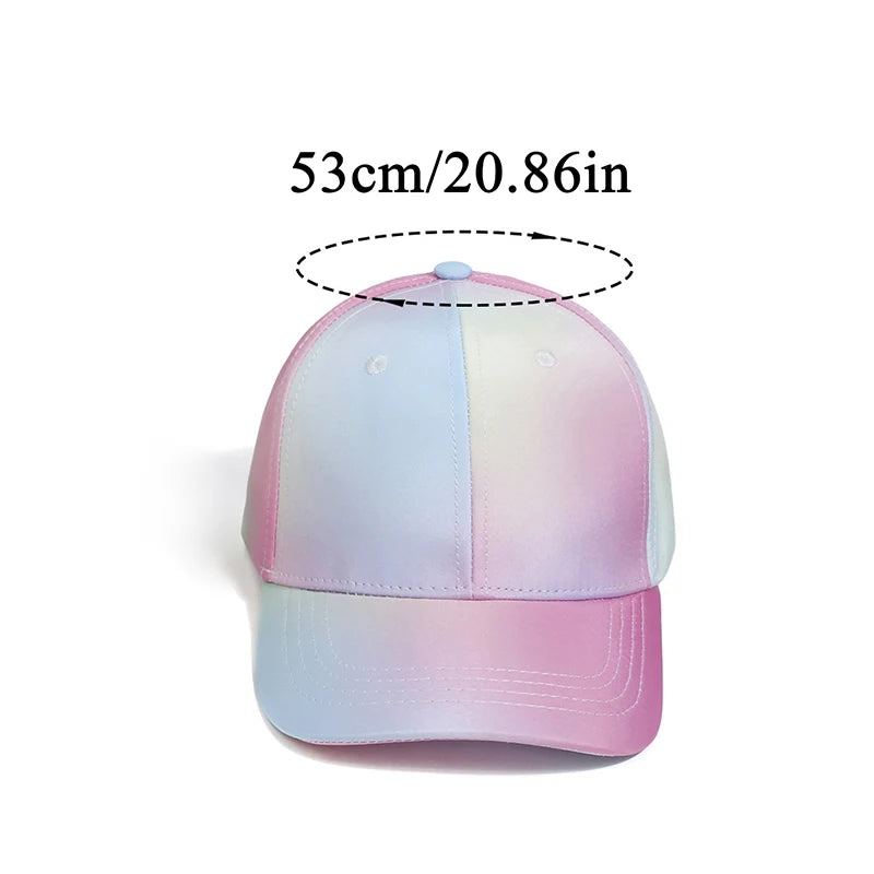 Casquette de baseball tendance couleur bonbon pour enfants, protection solaire, chapeau pour garçons et filles, casquette de voyage réglable à visière, chapeau à queue de cheval haute pour enfants