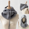 Winter Balaclava Hats For Men&Women Corduroy Hooded Caps Outdoor Warmer Drawstring Hats One-Piece Neck Collar Beanies Cap