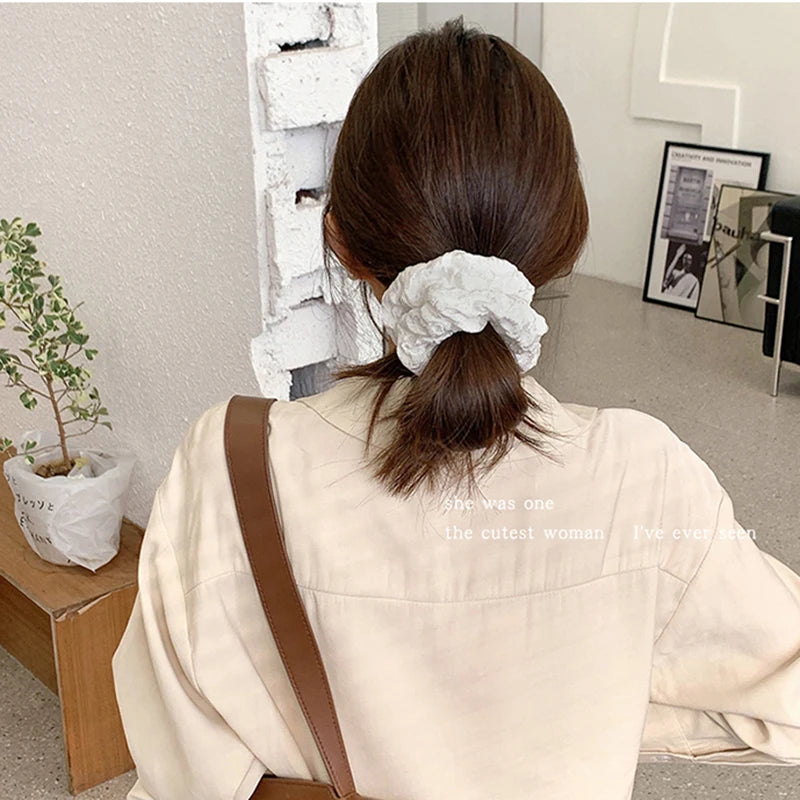 Élastiques à cheveux coréens pour femmes, chouchous de couleur unie, accessoires pour cheveux, queue de cheval