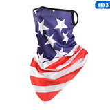 USA Fashion Mask Ear Hanging Mouth Cover Bicycle Cycling Masks Bandana Neck Gaiter Tube Hiking Climbing Headband Camping Scarf