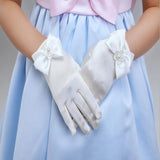 Mädchenhandschuhe mit Schleife, bezaubernde Party-Fäustlinge, Zeremonie, Kommunion, Kleid, Zubehör, Kinder, Oper, Abendparty