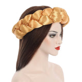Exaggerated Big Braid Head Band African Raw Silk Turban Cap for Women Lady Nigeria Wedding Party Headpiece Female Headband Mujer
